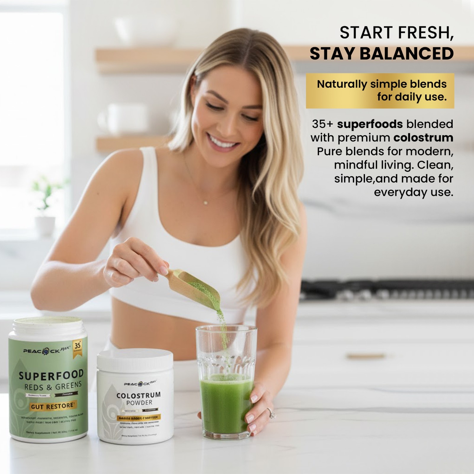 peacock max Superfood Reds & Greens 11.64 oz & Colostrum Powder 60g