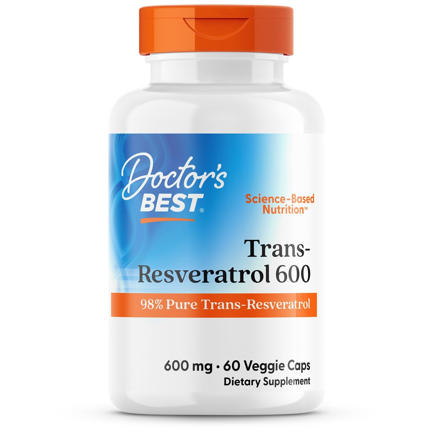 Doctor’s Best Trans Resveratrol Supplement 600 60 Count (Pack of 1), No Color