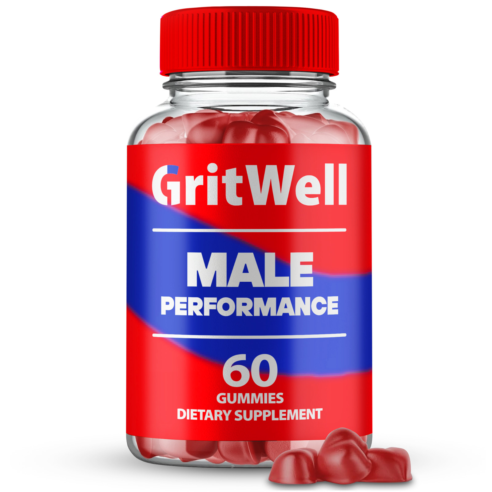 GritWell Male Gummies, Grit Well Advanced Men Performance Support Gummy 60ct