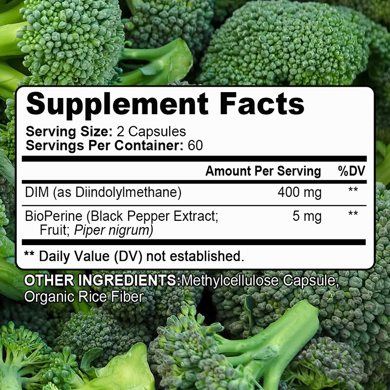 Diindolylmethane DIM 400mg Estrogen Blocker 30/60/120 Vegan Capsules