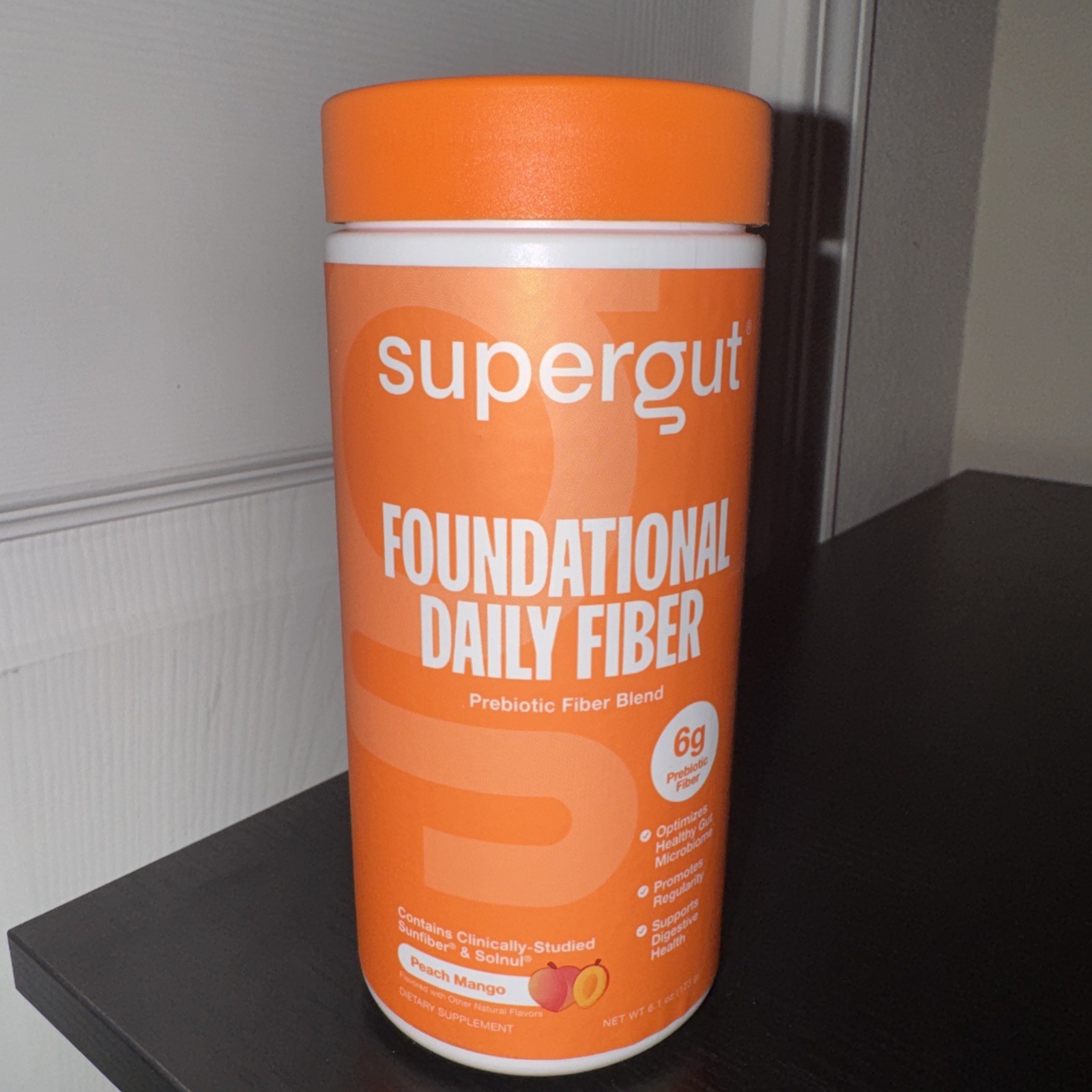 Supergut Foundational Daily Fiber Peach Mango Prebiotic Fiber Blend 6.1 oz – New