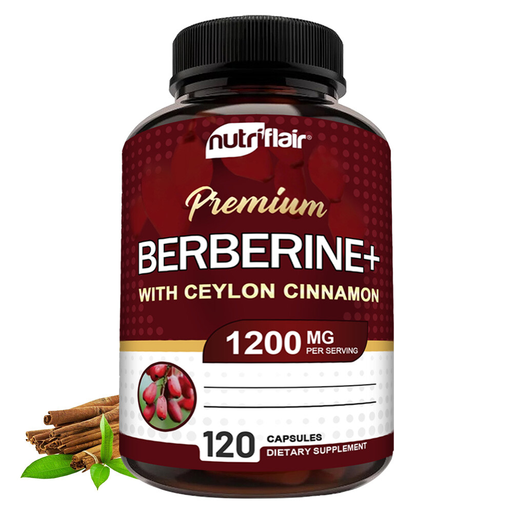 Premium Berberine + Ceylon Cinnamon 120 Capsules – Balanced Digestive Health