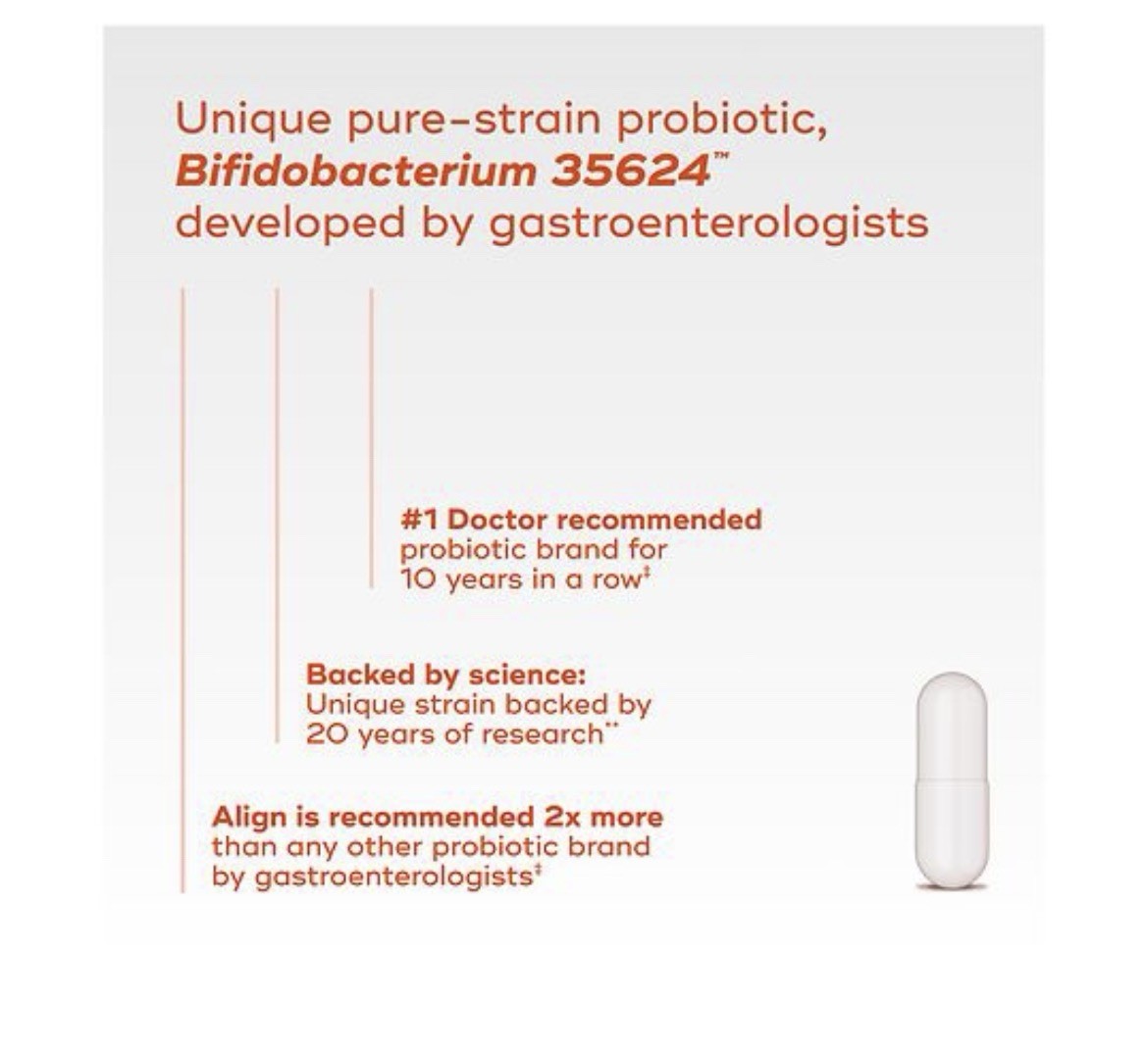 Align Probiotic Digestive Support 49 Capsules Gluten Free Vegetarian Adult