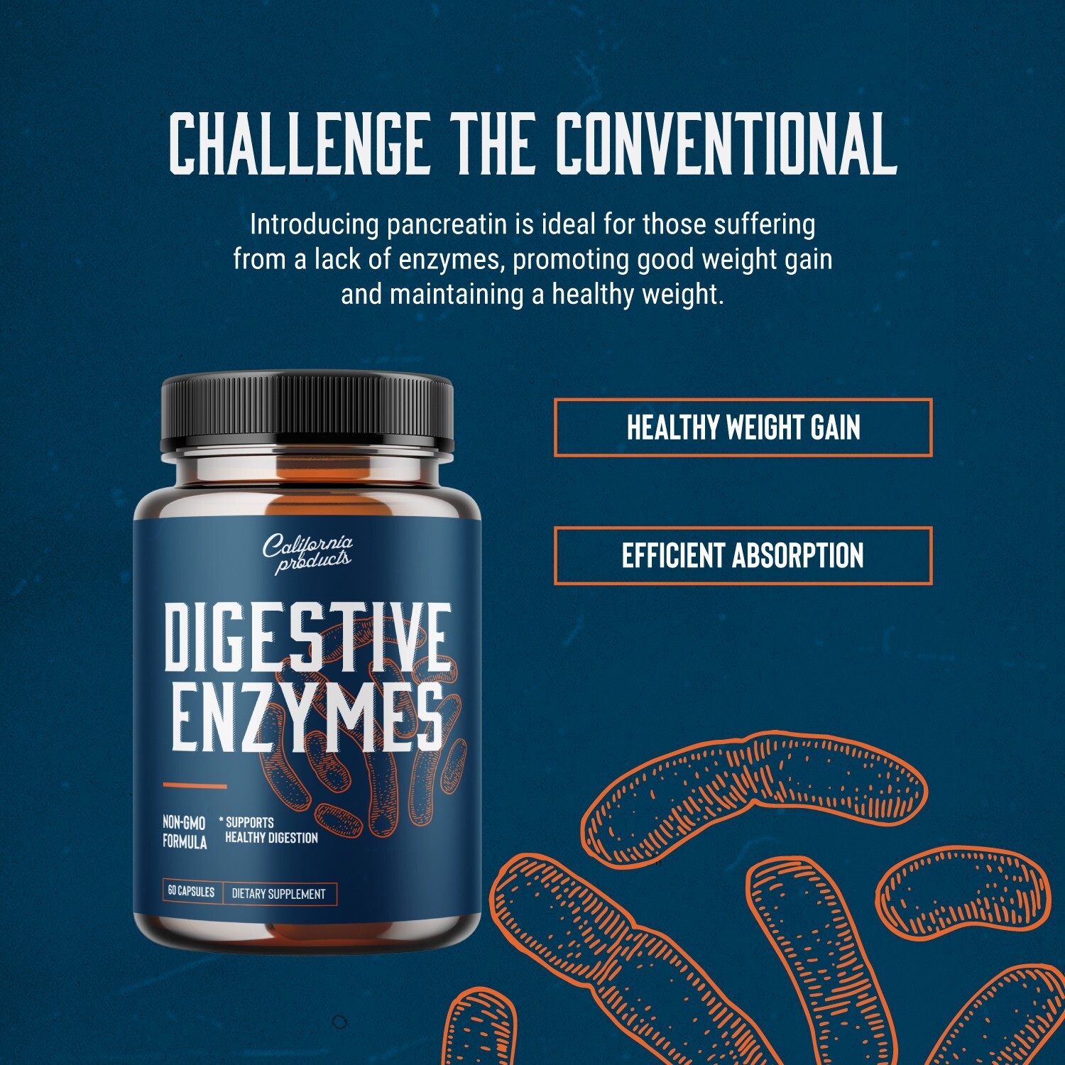 Pure Digestive Enzyme Capsules with Lipase Amylase Protease – Aids Digestion