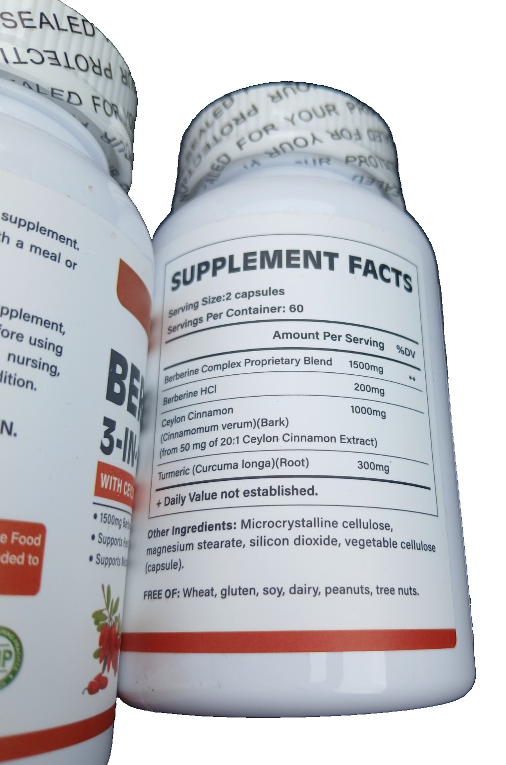 (Lot Of 2) Berberine 3 in 1 Ceylon Cinnamon + Turmeric 240 Vegan Capsule 09/2026