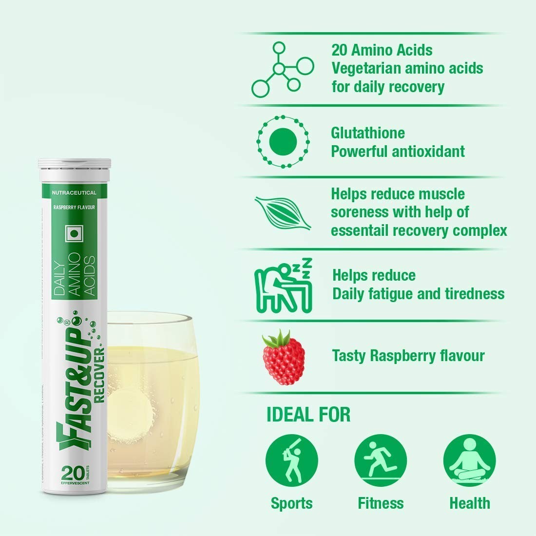 Fast&Up Recover Essential Amino Acids (20 Effervescent Tablets) Post Workout