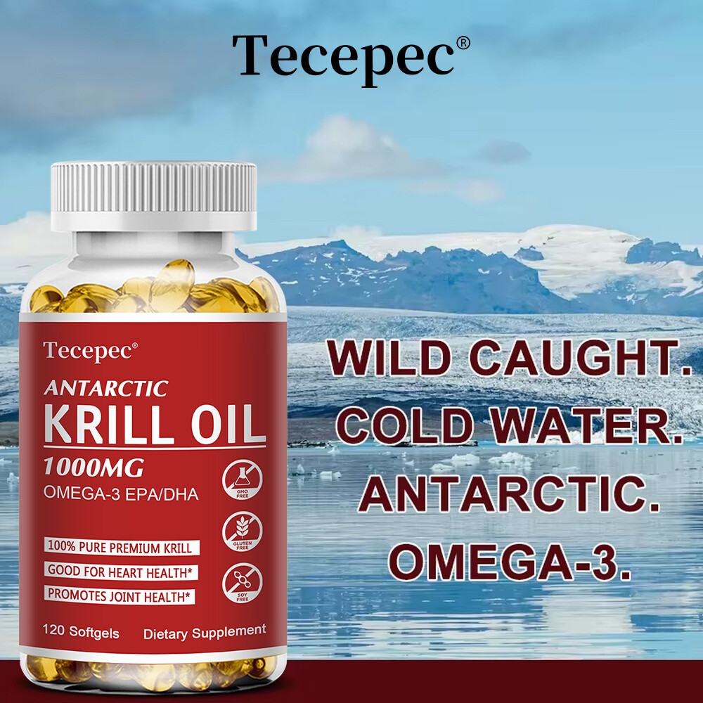 Antarctic Krill Oil 1000mg with Omega-3s EPA, DHA & Astaxanthin Premium Softgels