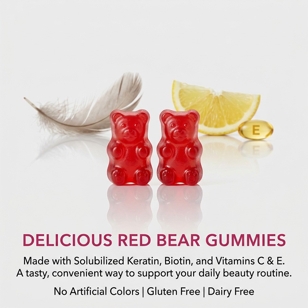 Gummies with Keratin,Biotin,Vitamin C & E for Healthy Hair, Nails & Skin 60 Pcs