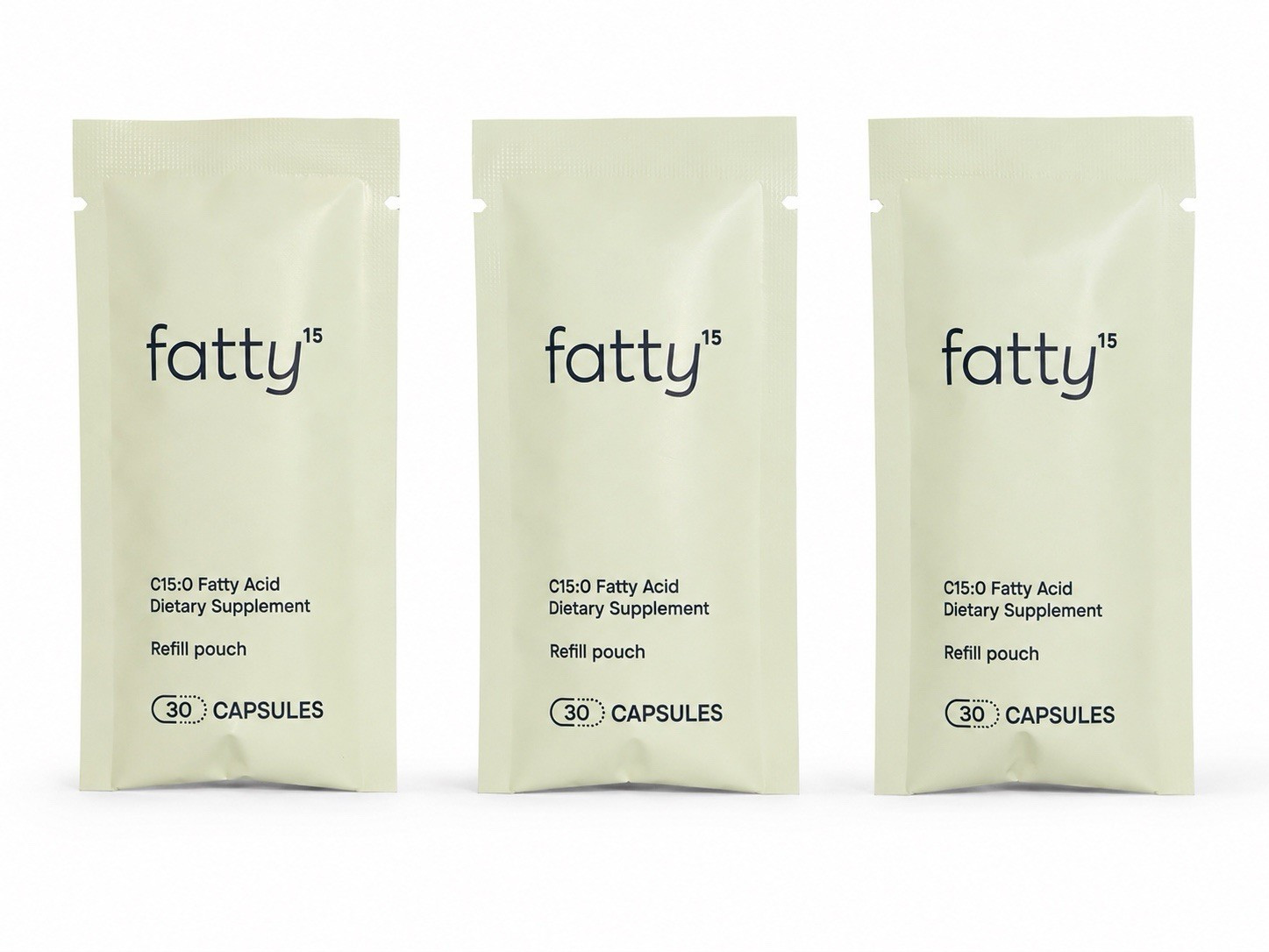 fatty15 C15:0 Pentadecanoic Acid 100 mg Refill Pouch Capsules 30 Count
