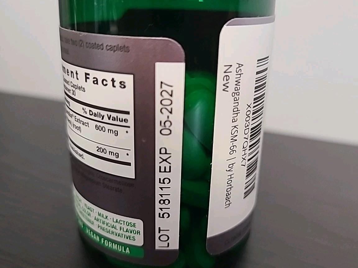 Horbaach KSM-66 Herbal Supplement 600mg, 60 Costed Non GMO Vegan Caps Exp 5/2027
