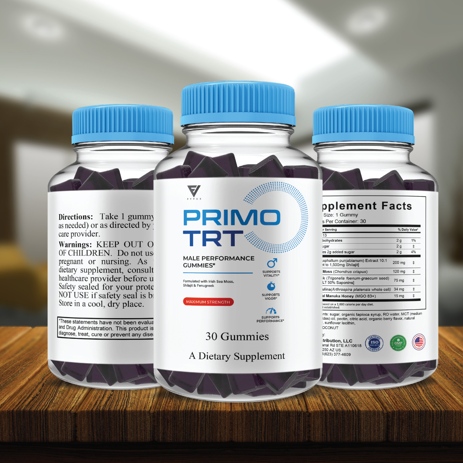 (3 Pack) Primo TRT Performance Gummies, PrimoTRT Energy Support (3 Month Supply)