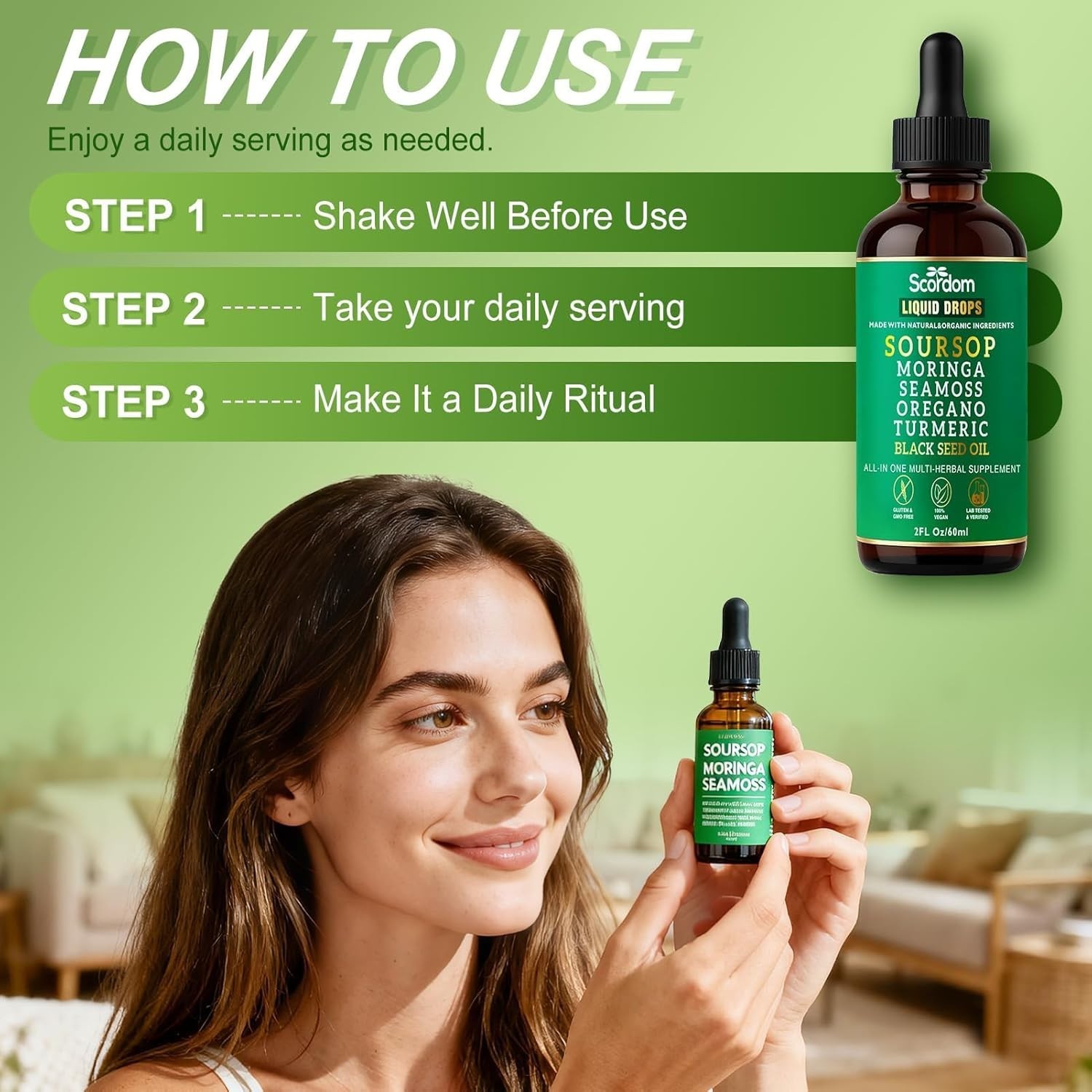 Soursop Bitters Liquid Drops, All in One Supplement Supports Wellness 2fl oz