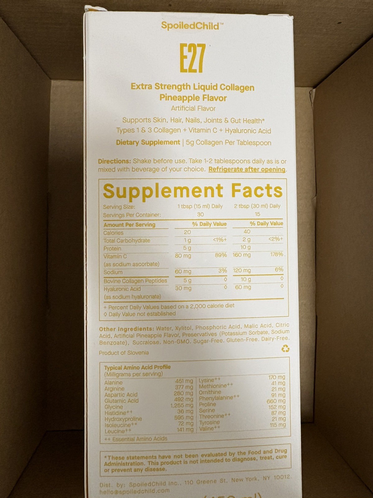 SpoiledChild E27 Liquid Collagen Pineapple 15.2 FL OZ