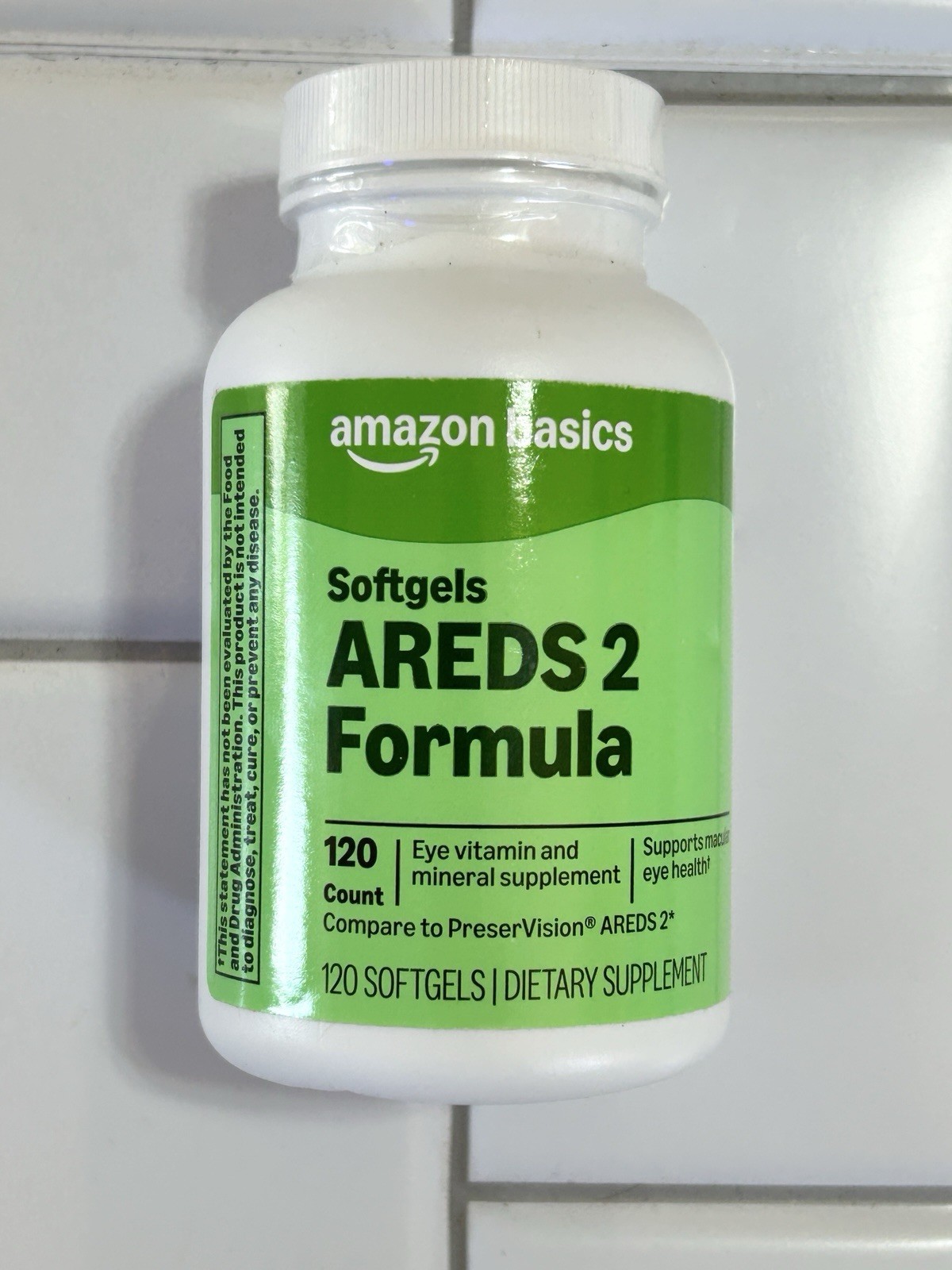 Amazon Basics AREDS 2 Eye Health 120 Softgels Lutein Zeaxanthin Exp 09/2027