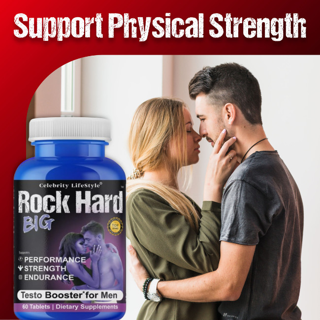Rock Hard Testosterone Booster Support for Men Libido Stamina Energy 24/12/25