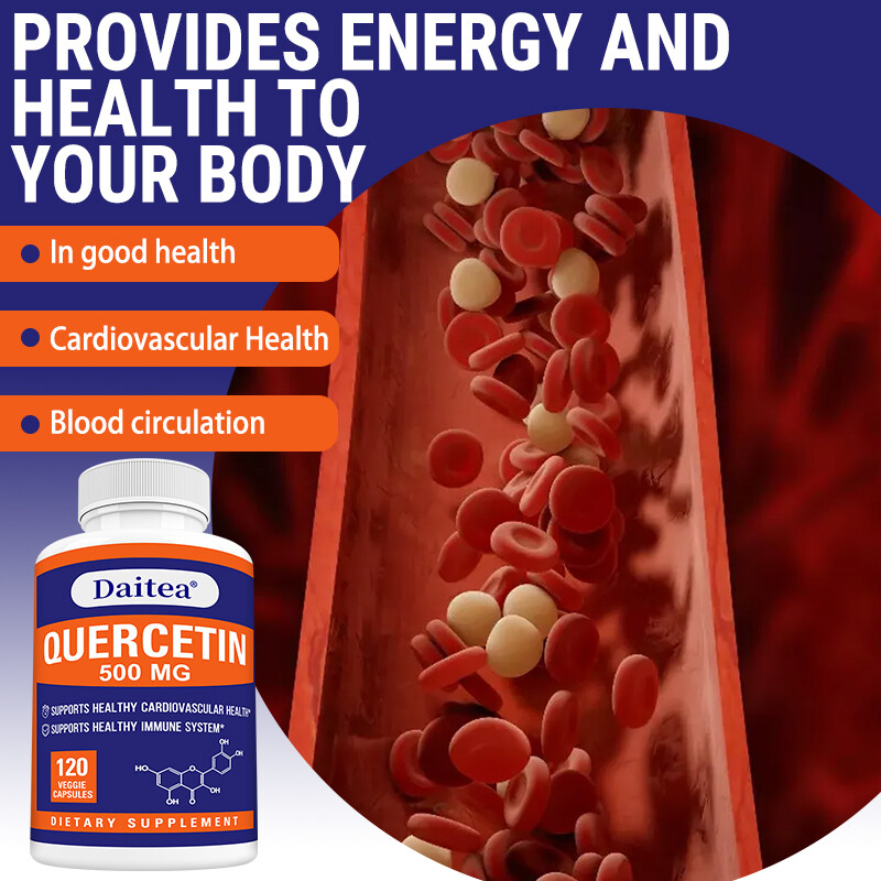 Quercetin 500mg Supplement Skin Heart Immune Support Antioxidant 120 Capsules