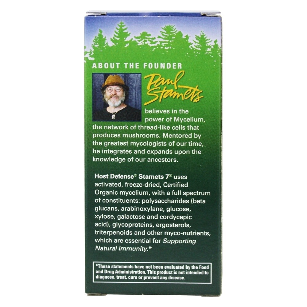 Fungi Perfecti Host Defense Stamets 7 General Immune Support, 60 Vegetarian Caps
