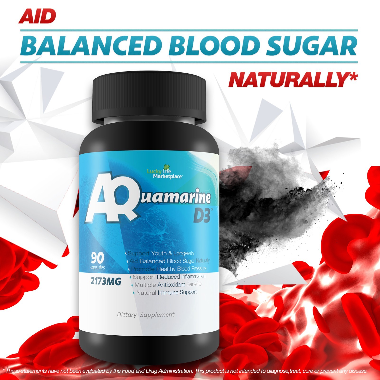 Aquamarine – D3 – Vitamin D & Herbs Health Support Formula – Blood Pressure
