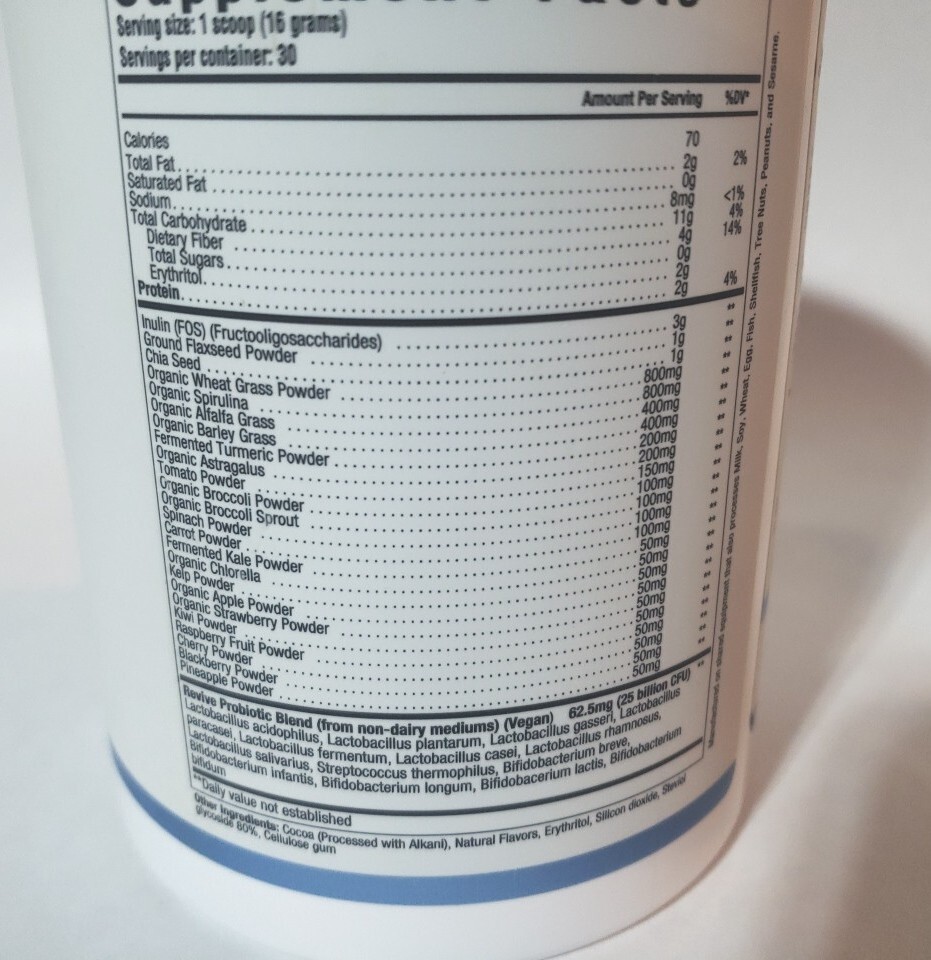 Revive Daily Greens, Chocolate, 16.93 oz (480 g) EXP 10/2026+