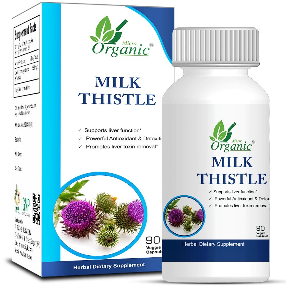 Milk Thistle Capsules Natural Liver Support & Detox Supplement Promote Digestion