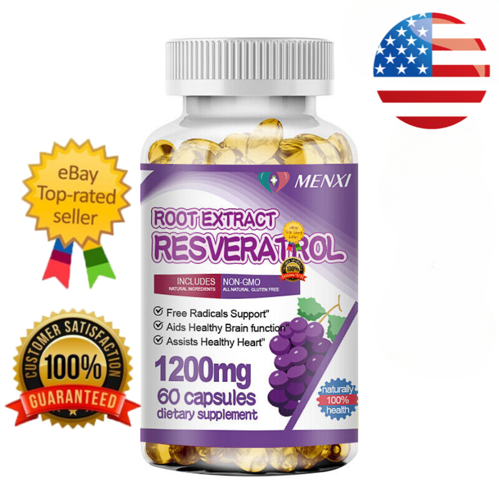 Resveratrol Vegan Softgels Anti-Aging Antioxidants, Brain Support, Radiant Skin