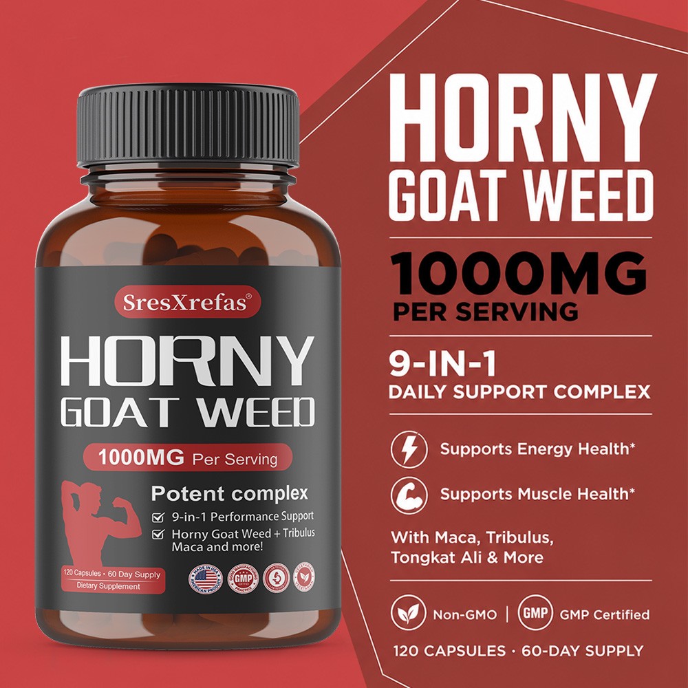 1000mg 9in1 Men Complex with Maca,Natural Energy & Muscle Support 30/60/120 Caps