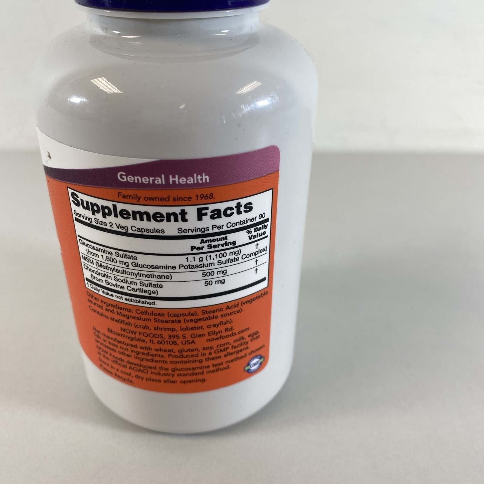 *NOW FOODS Glucosamine & MSM 180 Veg Capsules Sealed New Exp 4/2027 B68-67