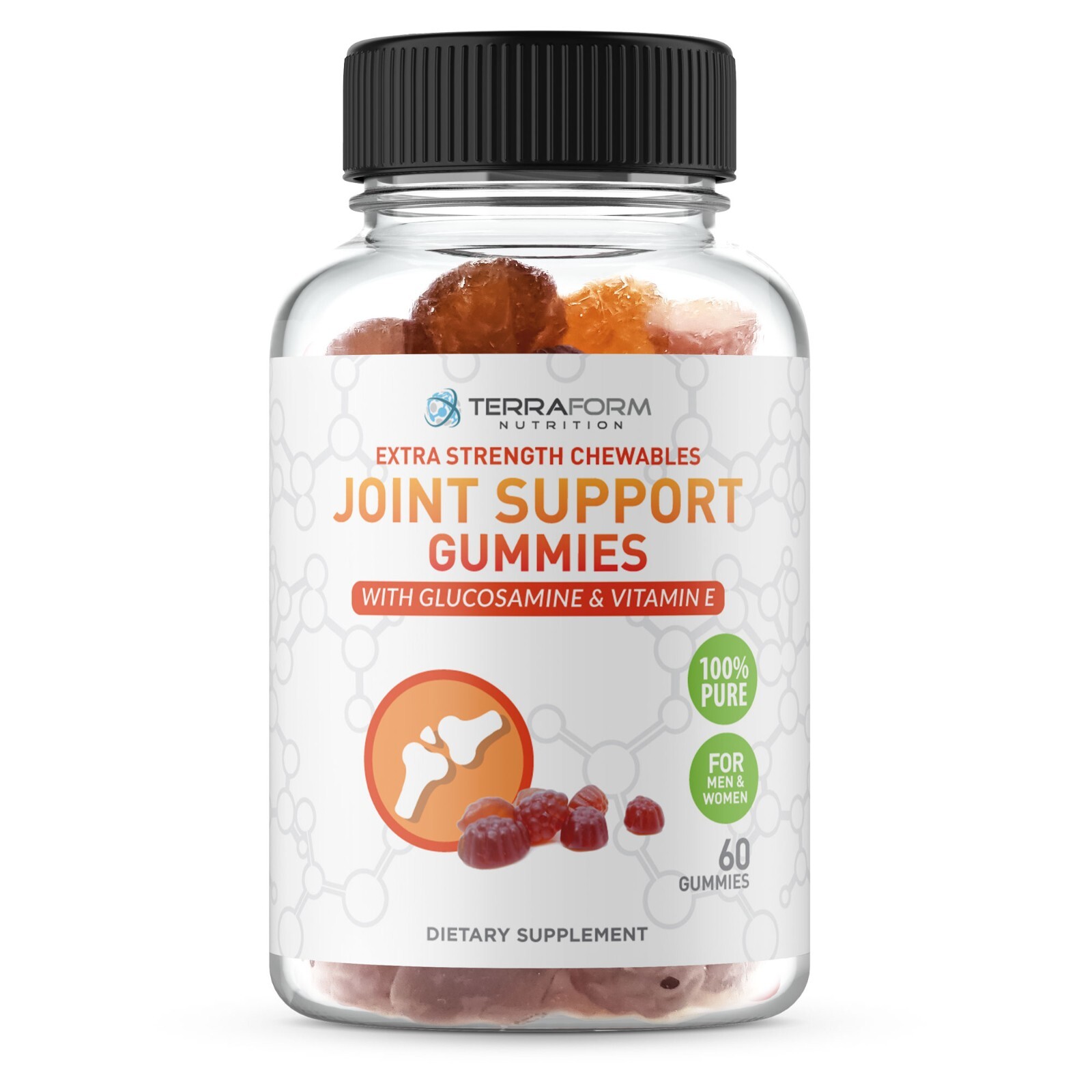 Extra Strength Joint Support Gummies with Glucosamine & Vitamin E – 60 Count