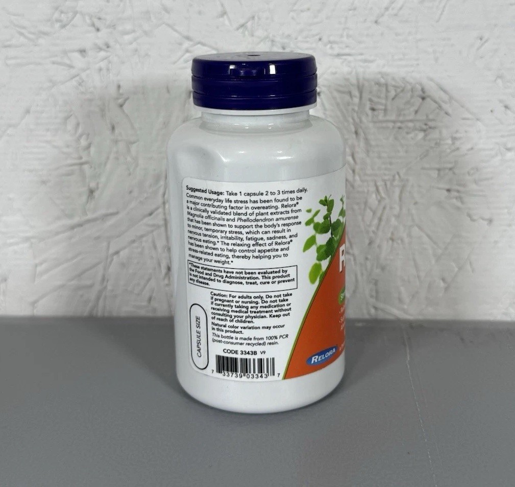 NOW Foods Relora 300mg Herbal Stress Support Supplement 120 Veg Caps EXP 12/2026