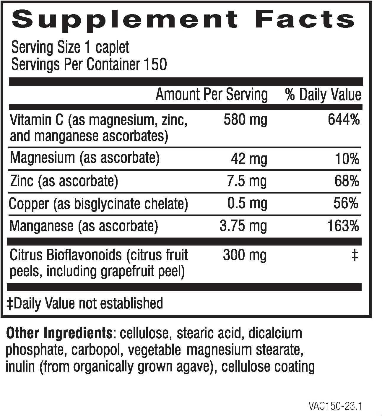 Dr. Wilson’s Adrenal C Stress Support 150ct Vitamin C Supplement Bioflavonoids