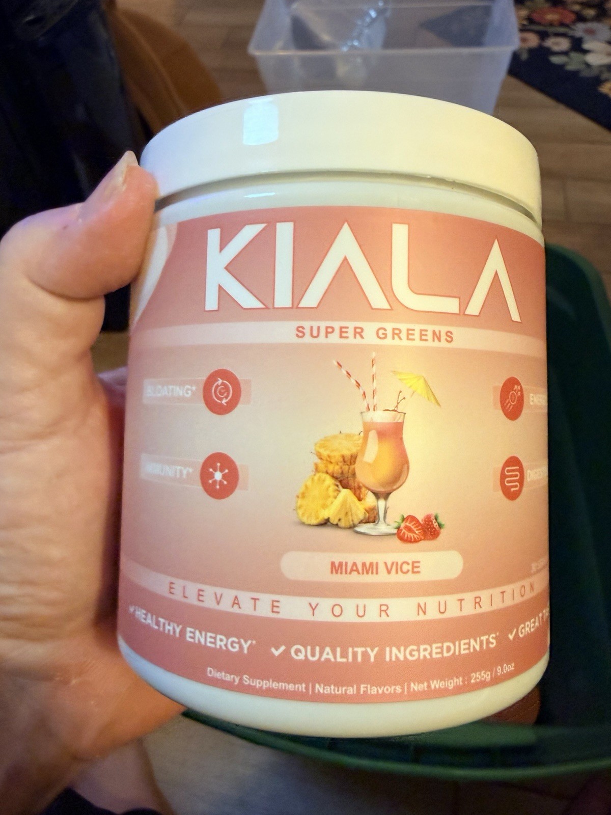 Kiala Super Greens Organic Powder Dietary Supplement Miami Vice 255g Exp 07/2027
