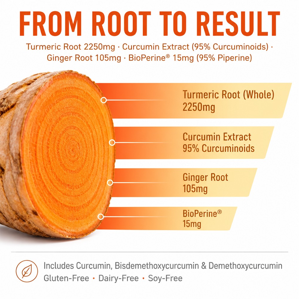 NutriFlair Premium Turmeric Curcumin – High Absorption Supplement, 120Caps
