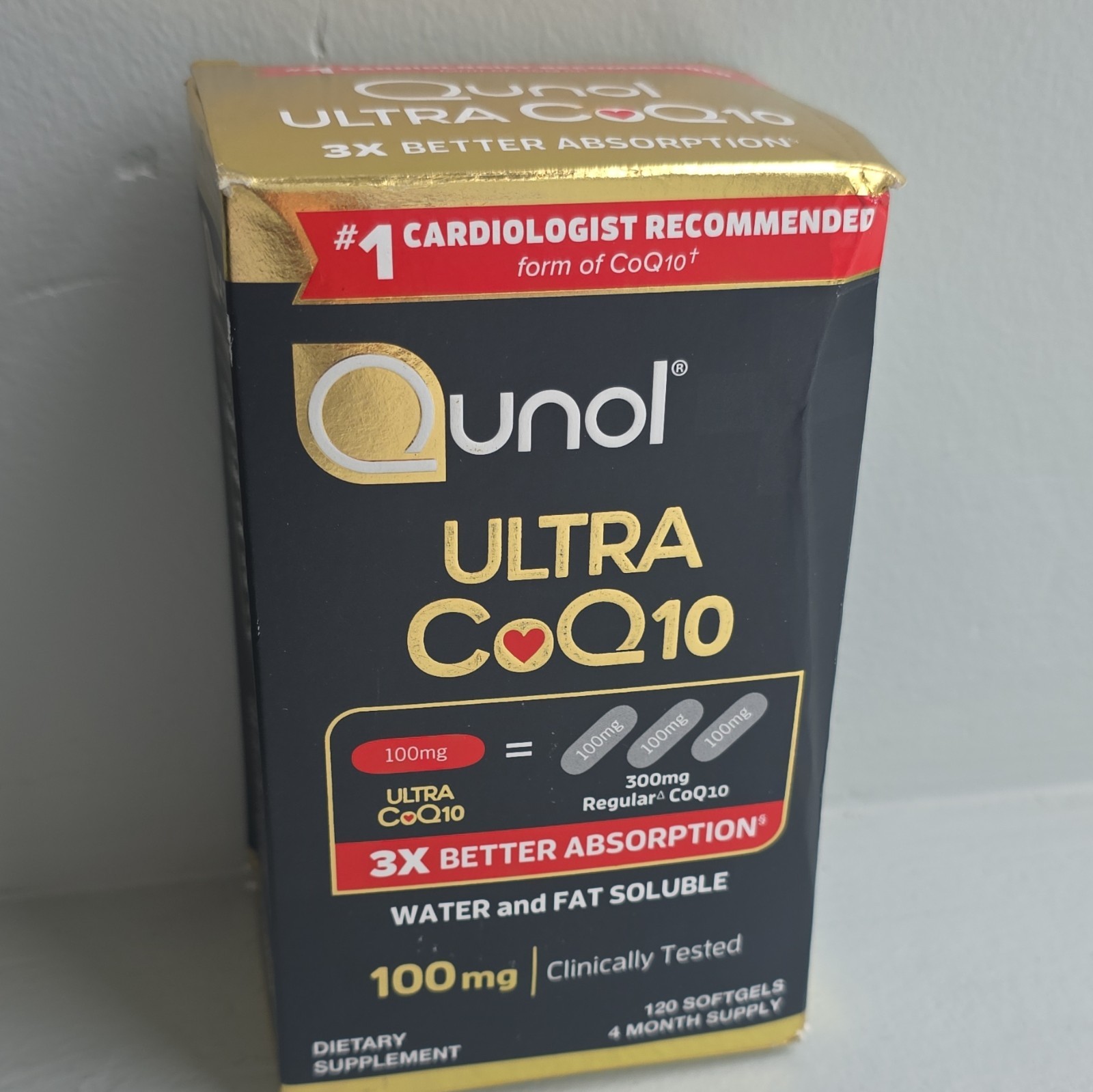 Qunol Ultra CoQ10 100mg 120 Softgels Heart Health Energy Clinically Tested