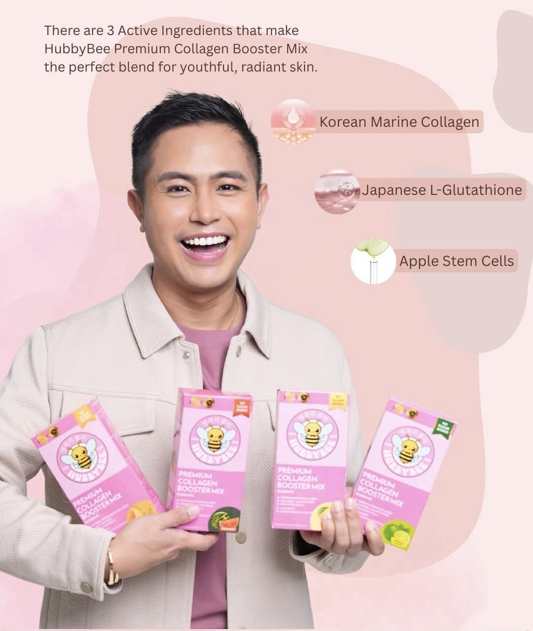 HUBBYBEE Collagen Booster Mix Calamansi Green Tea – Marine Collagen, Halal, FDA