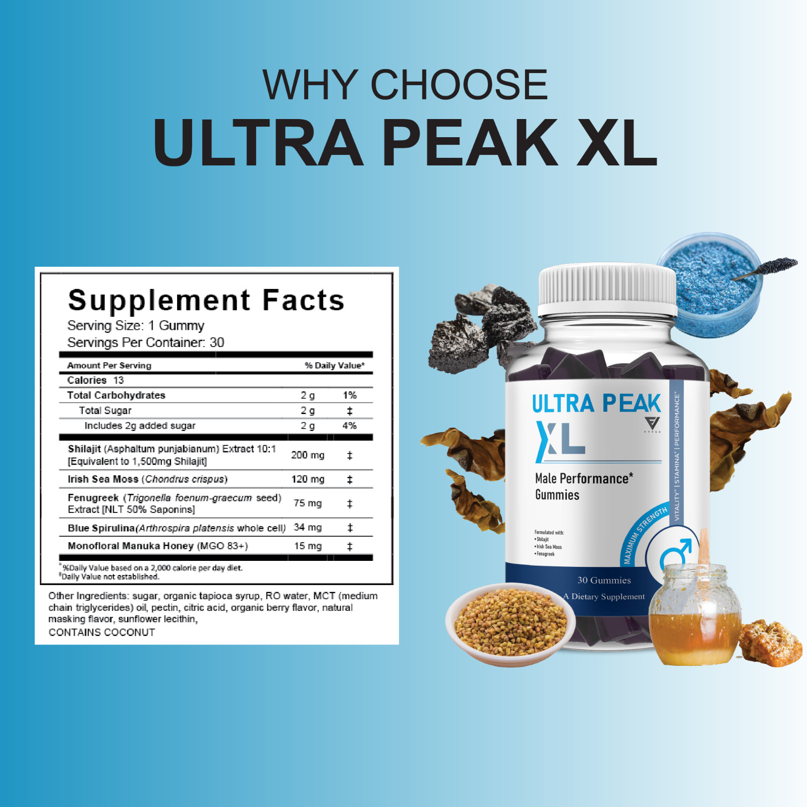 Ultra Peak XL Gummies, UltraPeakXL Advanced Formula (1 Month Supply)