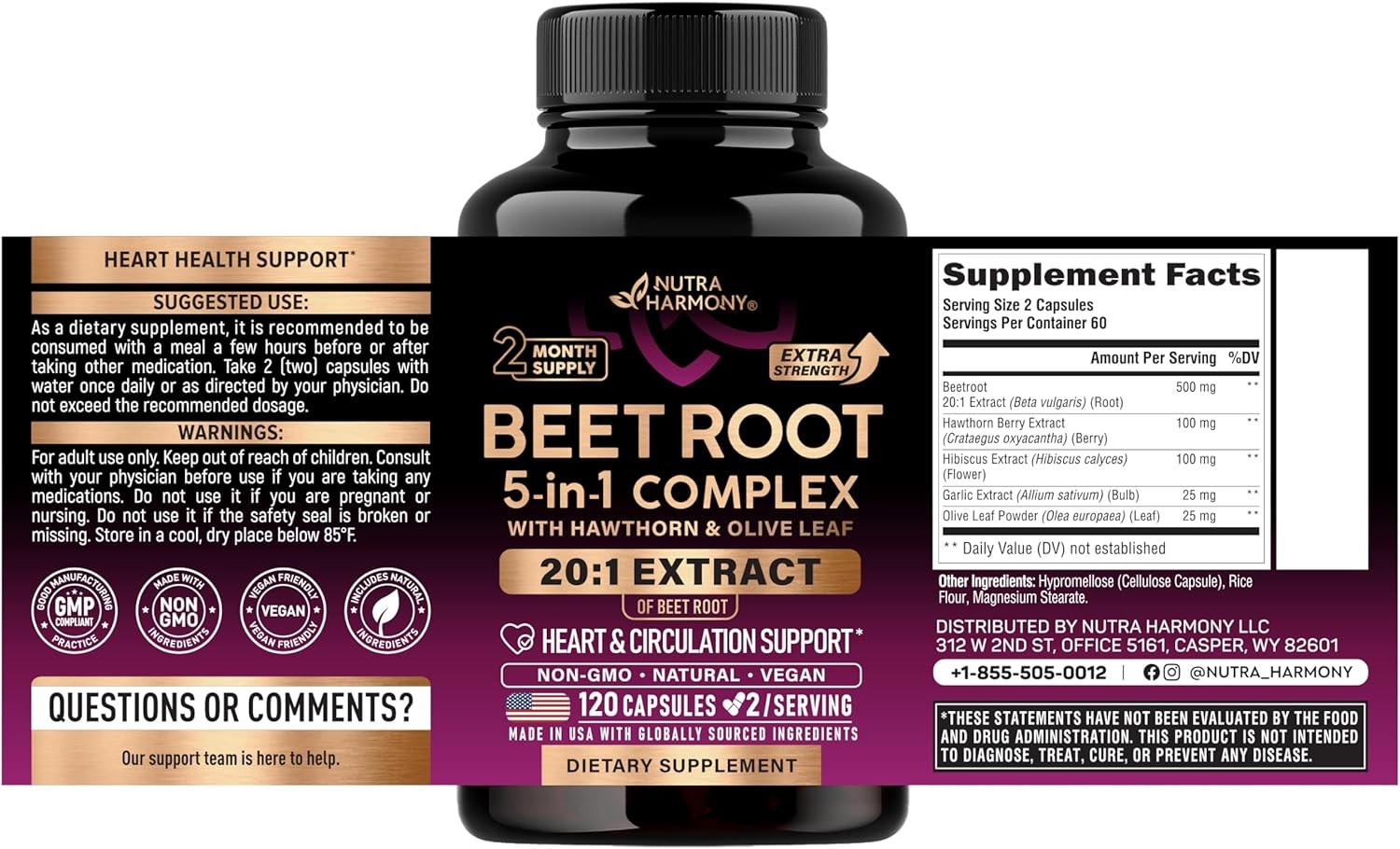 5-in-1 Complex Capsules – Healthy Blood Pressure Support Supplement**