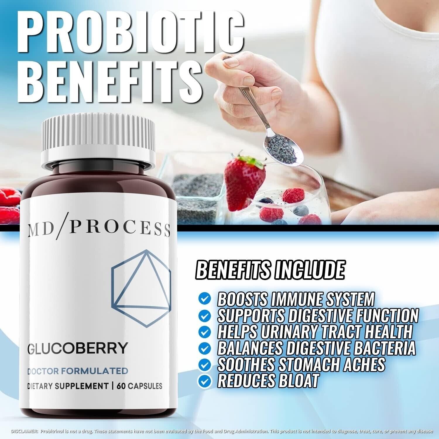(3 Pack) Glucoberry, Gluco Berry Blood Sugar Support Supplement (180 Capsules)