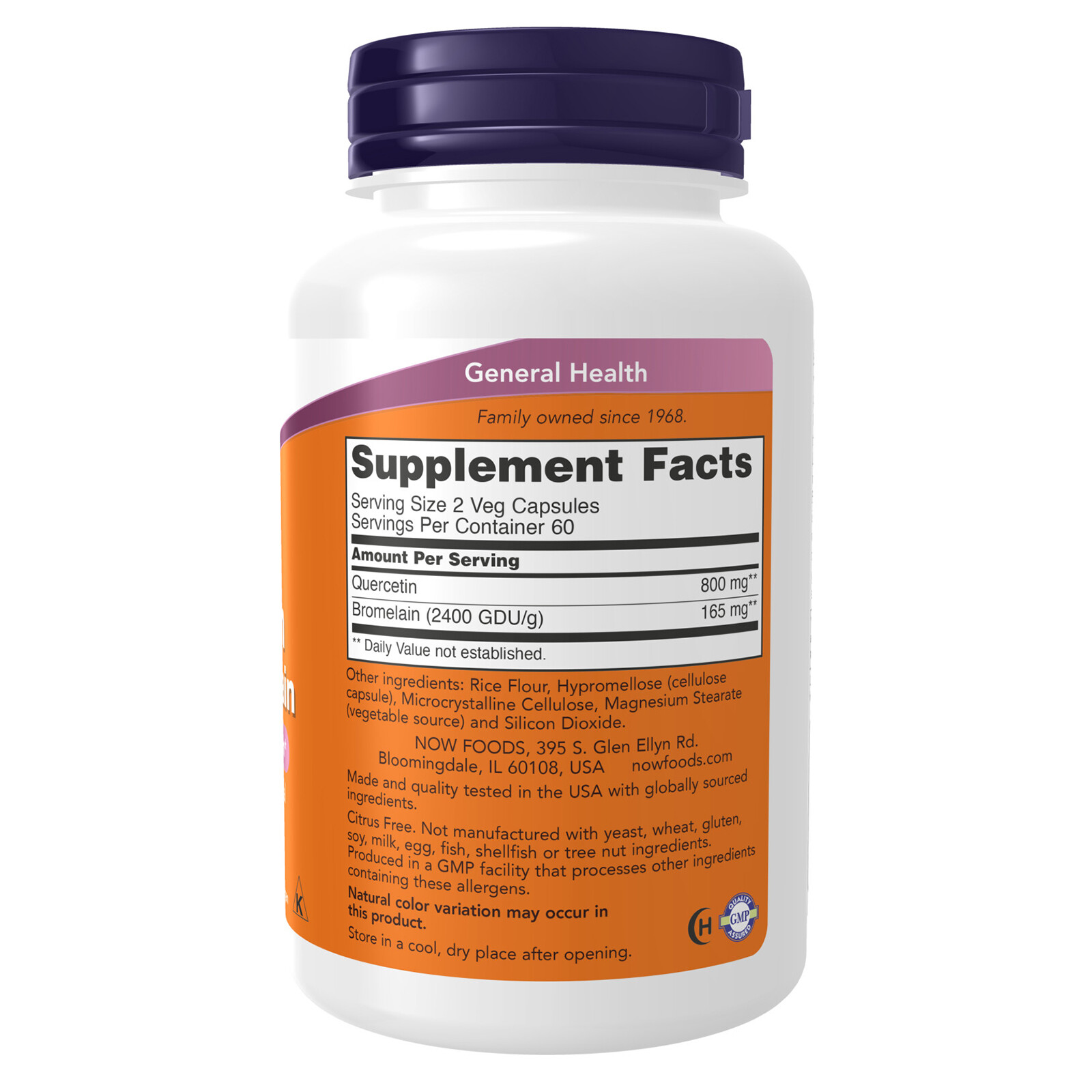 NOW FOODS Quercetin with Bromelain – 120 Veg Capsules