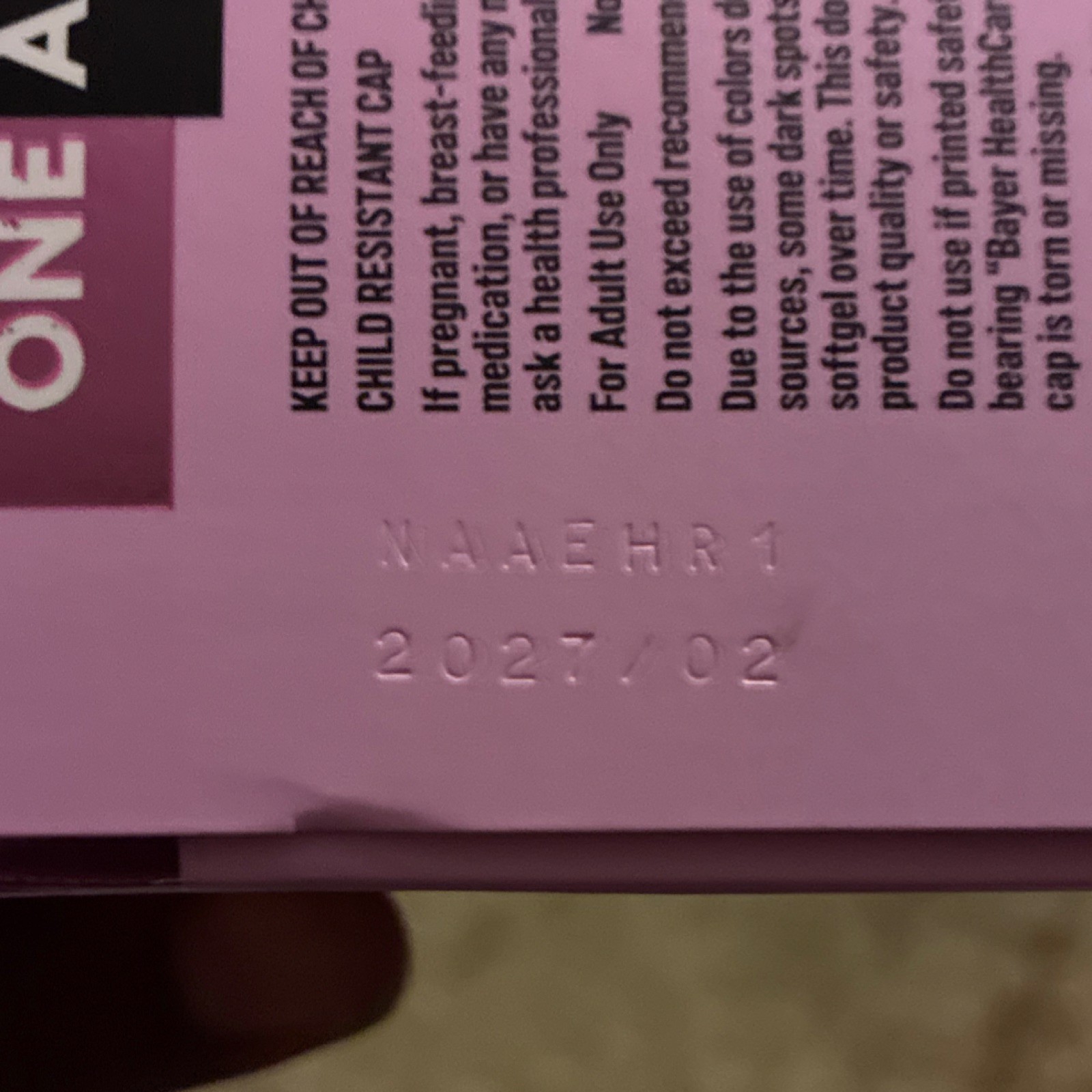 One A Day Prenatal Multivitamin Softgels Choline Tablets 60ct Exp 02/2027