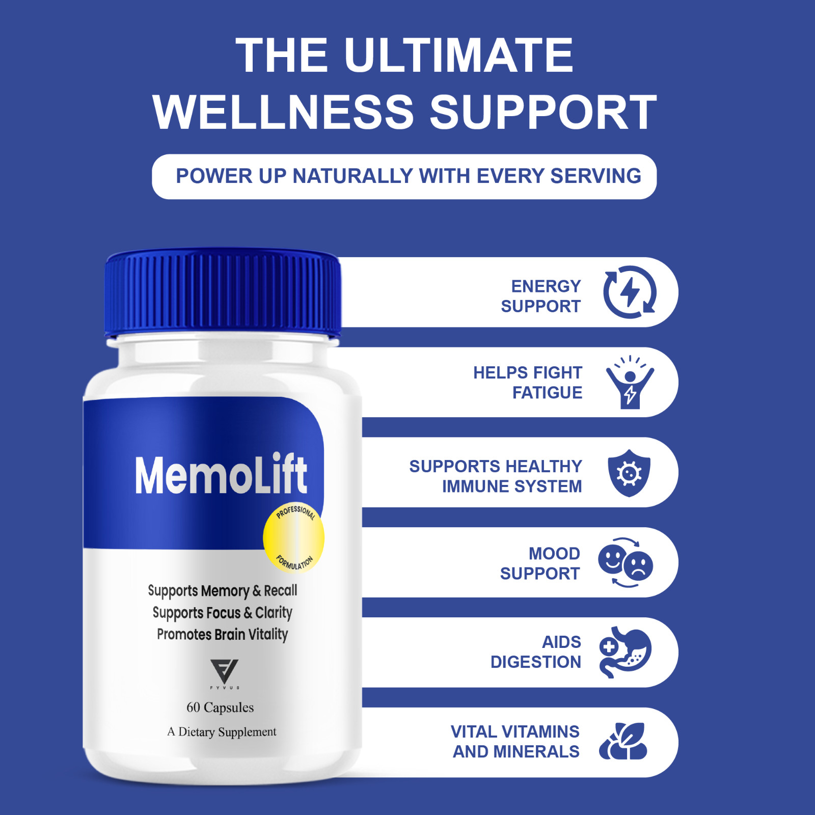 (3 Pack) MemoLift Brain Health Supplement, Memo Lift Support (180 Capsules)