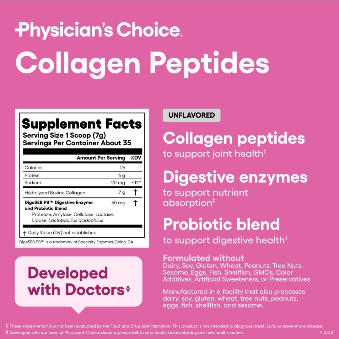 Physician’s Choice Gut Glow Up Collagen Peptides & Colostrum Gold Powder Combo