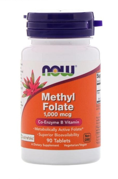 Now Foods Methylfolate (with Quatrefolic) 1,000 mcg 90 Tablets