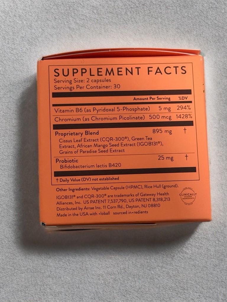 arrae MB-1 Metabolism Support Dietary Supplement Capsules 60 Count Exp 09/2027
