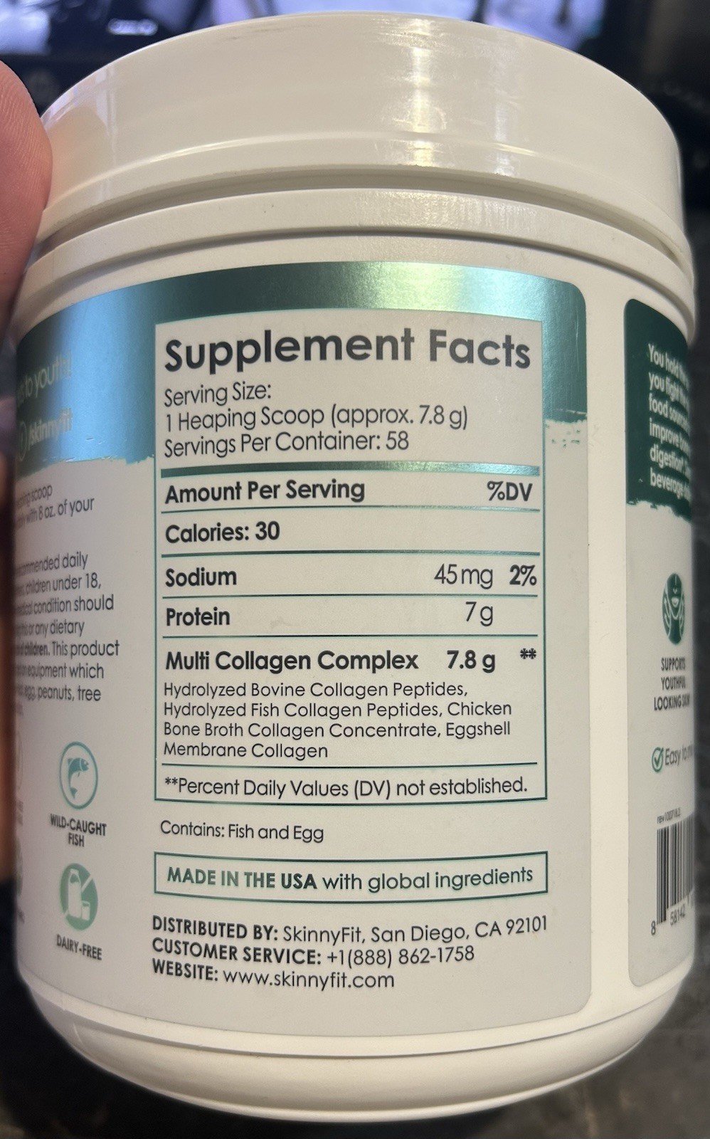 SkinnyFit Super Youth Multi Collagen Peptides Powder Dairy-Free 15.9 oz