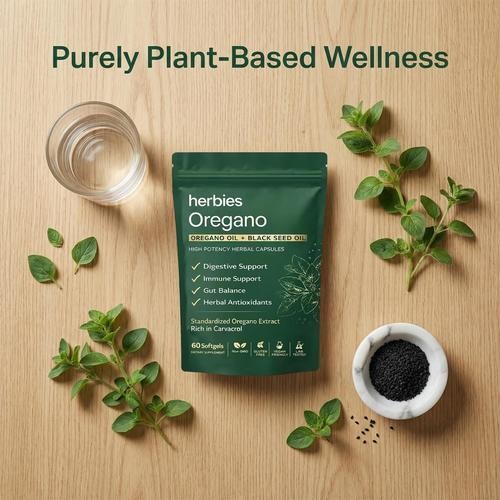 Organics Oregano and Black Seed Oil Capsules, 6000mg Oregano Extract, 300 Softge