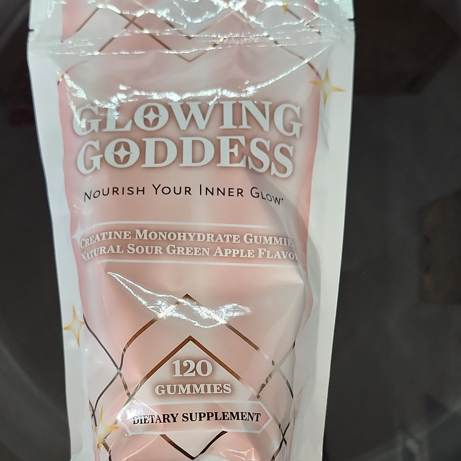 Glowing Goddess Creatine Monohydrate Gummies Sour Green Apple 120 5,000mg