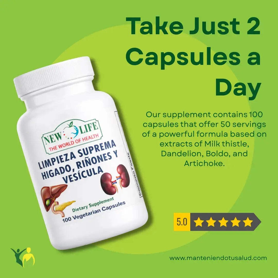 Limpieza Suprema Hígado Riñones Vesícula, Healthy Liver, 100 Capsules