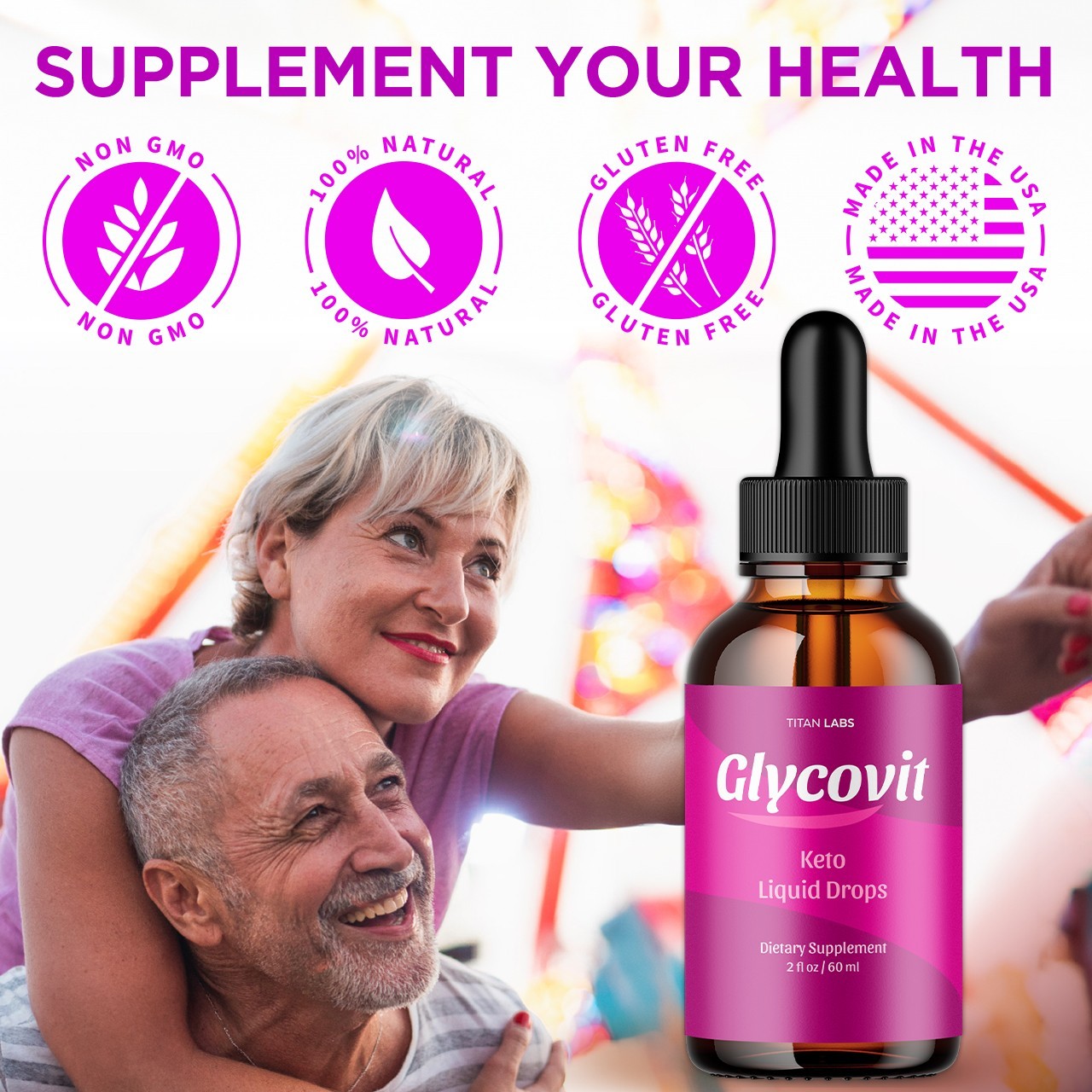 (2 Pack) Glycovit Drops Advanced Blood Support Supplement Glyco Vit 60 Servings