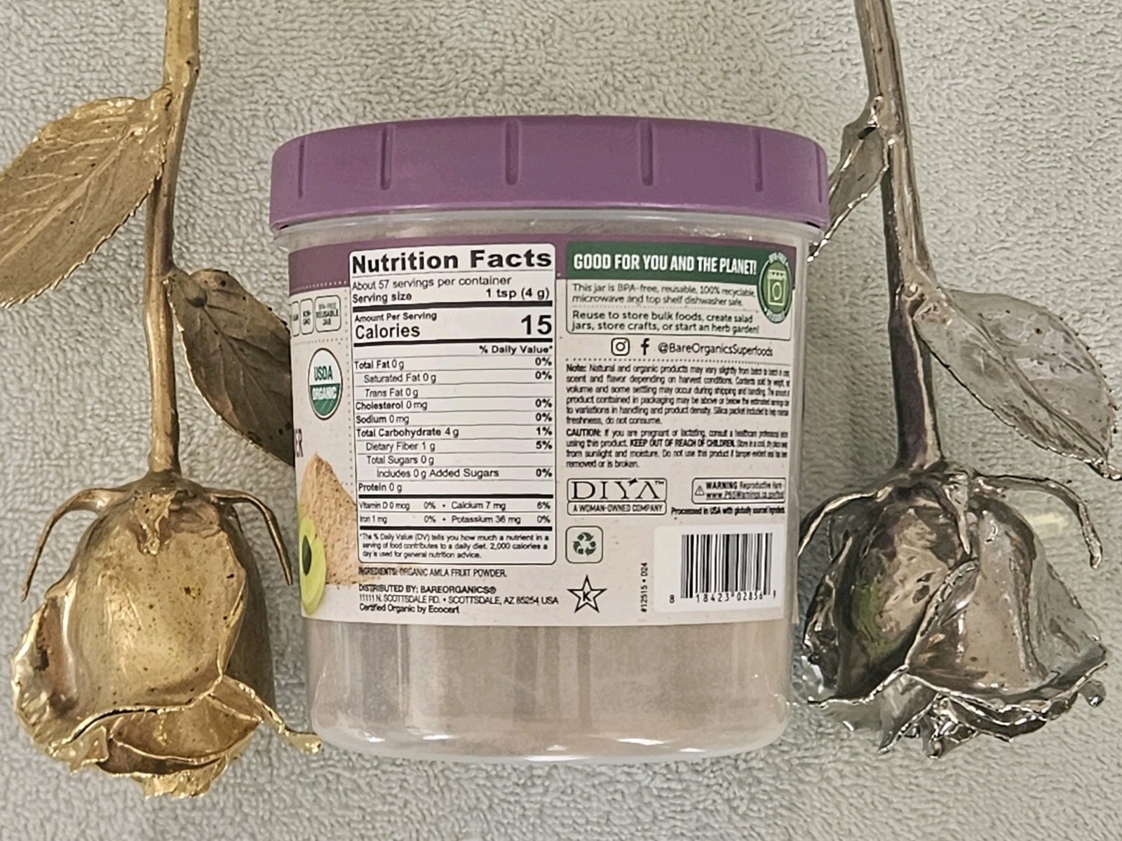 Bareorganics Organic Amla (Amalaki) Powder 8 Oz