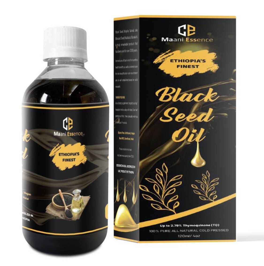 Pure Ethiopian Black Seed Oil Cold Pressed 4 oz🥇Edible All Natural 2.8% Thymo🥇